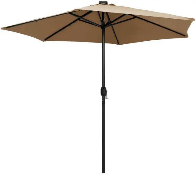 Alt view image 3 of 16 - vidaXL Outdoor Umbrella Patio Sunshade Parasol for Garden Backyard Deck Taupe