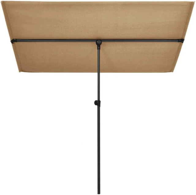 Alt view image 2 of 11 - vidaXL Outdoor Parasol with Aluminum Pole 6.6'x4.9' Taupe