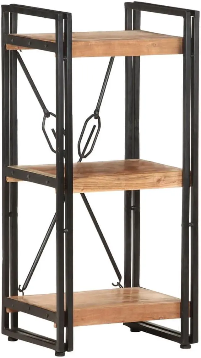 Main image of vidaXL 3-Tier Solid Acacia Wood Bookcase 15.7" Bookshelf Stand Shelf Cabinet