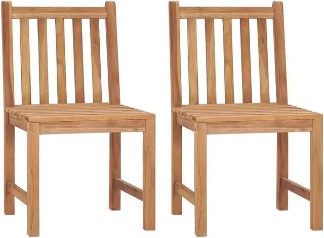 Alt view image 10 of 13 - vidaXL Garden Chairs 2 pcs with Cushions Solid Teak Wood