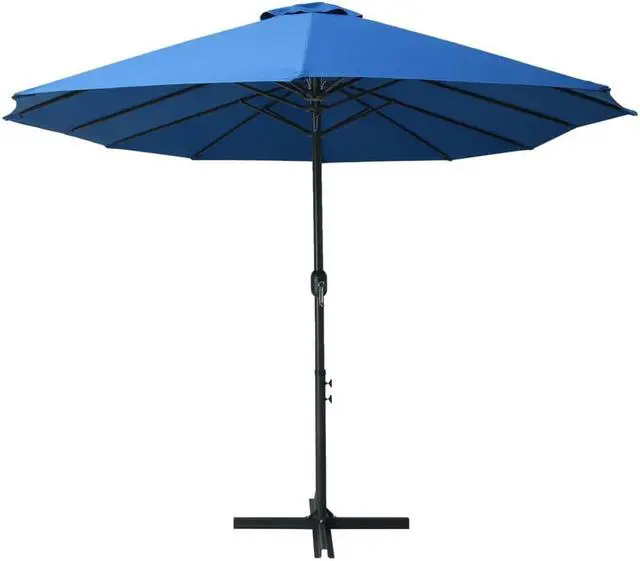 Alt view image 3 of 13 - vidaXL Garden Parasol with Steel Pole 240 cm Anthracite