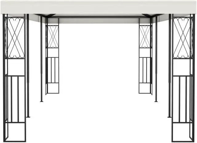 Alt view image 7 of 12 - vidaXL Gazebo 118.1"x236.2" Cream Fabric