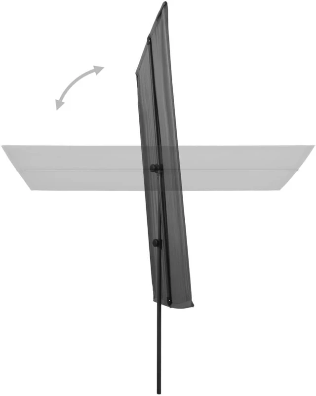 Alt view image 5 of 11 - vidaXL Outdoor Parasol with Aluminum Pole 70.9"x51.2" Anthracite