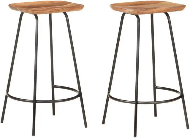 Main image of vidaXL Bar Stools Bar Seats Counter Height Stools 2 Pcs Solid Acacia Wood