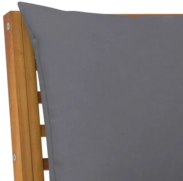 Alt view image 12 of 12 - vidaXL Garden Bench 45.1" with Dark Gray Cushion Solid Acacia Wood