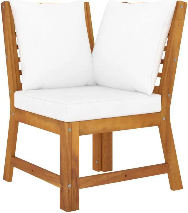 Alt view image 5 of 7 - vidaXL Patio Lounge Set Outdoor Sectional Sofa 4 Piece Cream Solid Wood Acacia