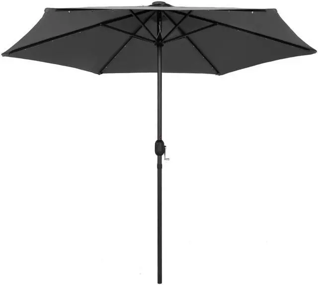 Alt view image 2 of 13 - vidaXL Garden Parasol Outdoor Patio Sunshade with Solar LEDs Umbrella Anthracite