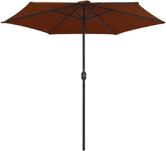 Alt view image 3 of 19 - vidaXL Garden Half Parasol with Pole 180x90 cm Terracotta