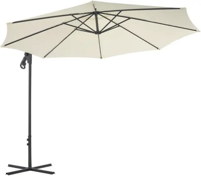 Alt view image 9 of 18 - vidaXL Cantilever Umbrella with Steel Pole 118.1" Sand