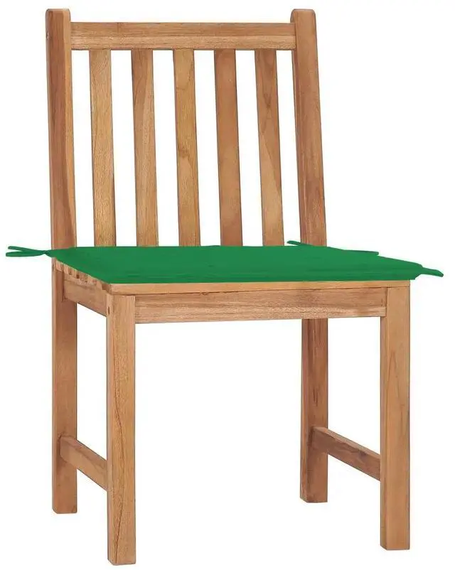 Alt view image 8 of 13 - vidaXL Garden Chairs 2 pcs with Cushions Solid Teak Wood