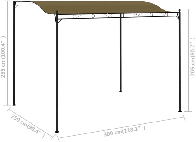 Alt view image 6 of 13 - vidaXL Sunshade Awning 9.8'x8.2' Taupe Garden Outdoor Patio Sunshade Partytent