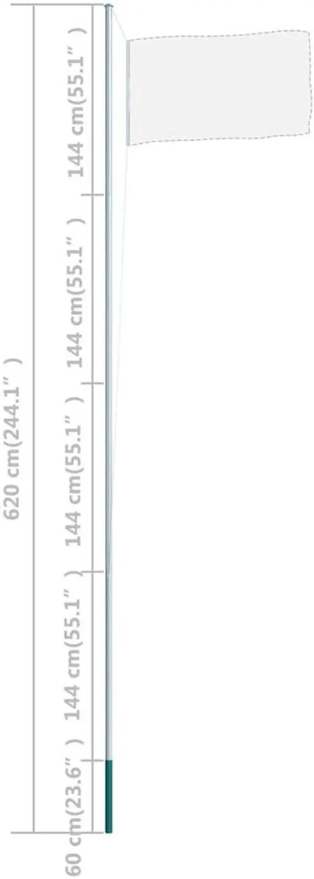 Alt view image 4 of 11 - vidaXL Flagpole House Garden Flag Pole Yard Outdoor Flagpole Kit Aluminum