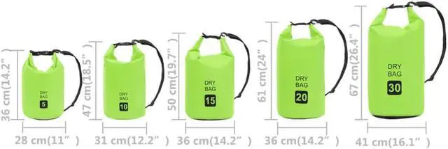 Alt view image 6 of 12 - vidaXL Dry Bag Waterproof Backpack Dry Sack Dry Bag with Zipper Green PVC