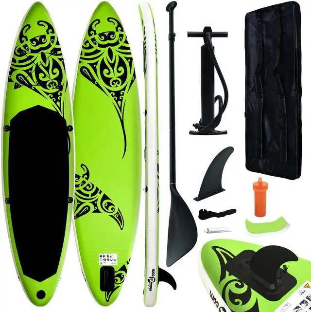 Main image of vidaXL Paddleboard Set Inflatable Paddle Board Surf Set Sup Surboard Green