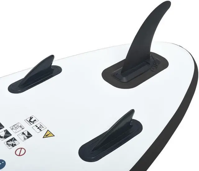 Alt view image 7 of 12 - vidaXL Paddleboard Set with Accessories Inflatable Paddleboard Black and White