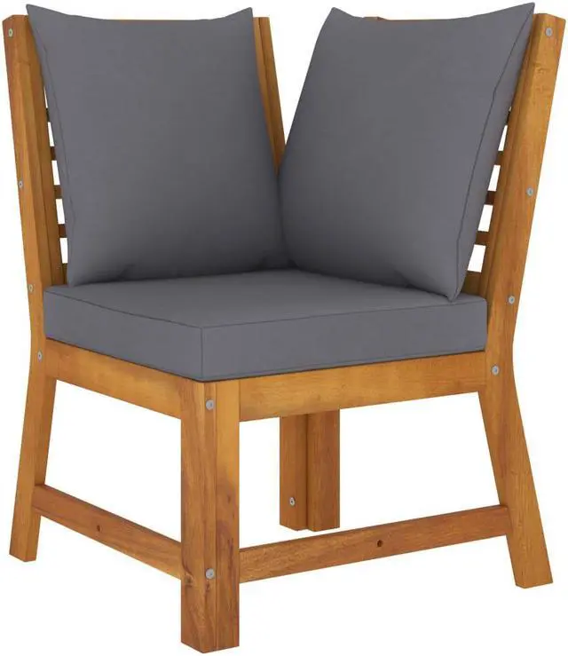 Alt view image 5 of 7 - vidaXL Patio Lounge Set Outdoor Sectional Sofa Set 4 Piece Solid Wood Acacia