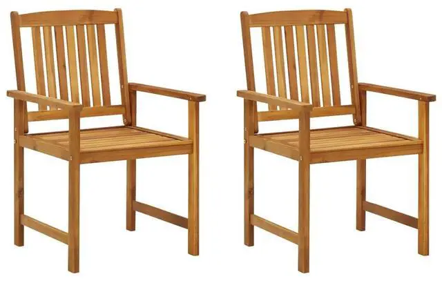 Alt view image 9 of 12 - vidaXL Director's Chairs with Cushions 2 pcs Solid Acacia Wood