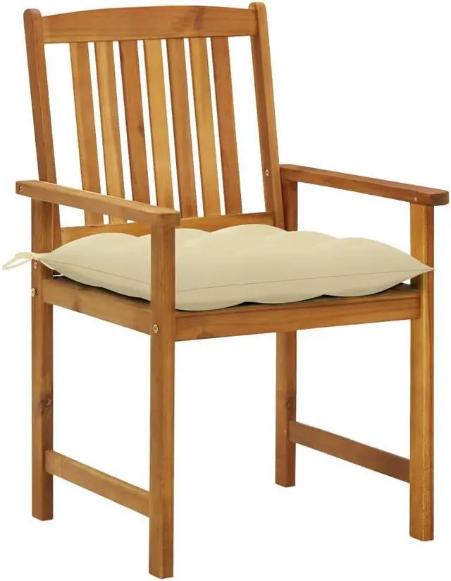 Alt view image 9 of 13 - vidaXL Director's Chairs with Cushions 2 pcs Solid Acacia Wood