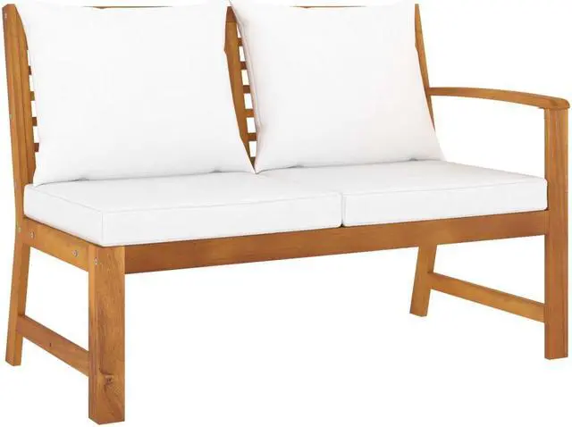 Alt view image 4 of 7 - vidaXL Patio Lounge Set Outdoor Sectional Sofa 4 Piece Cream Solid Wood Acacia