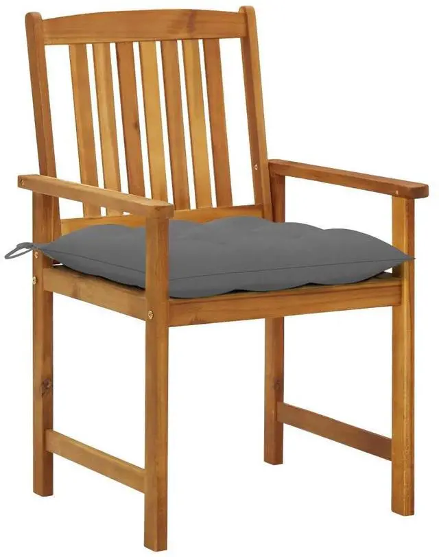Alt view image 11 of 12 - vidaXL Director's Chairs with Cushions 2 pcs Solid Acacia Wood