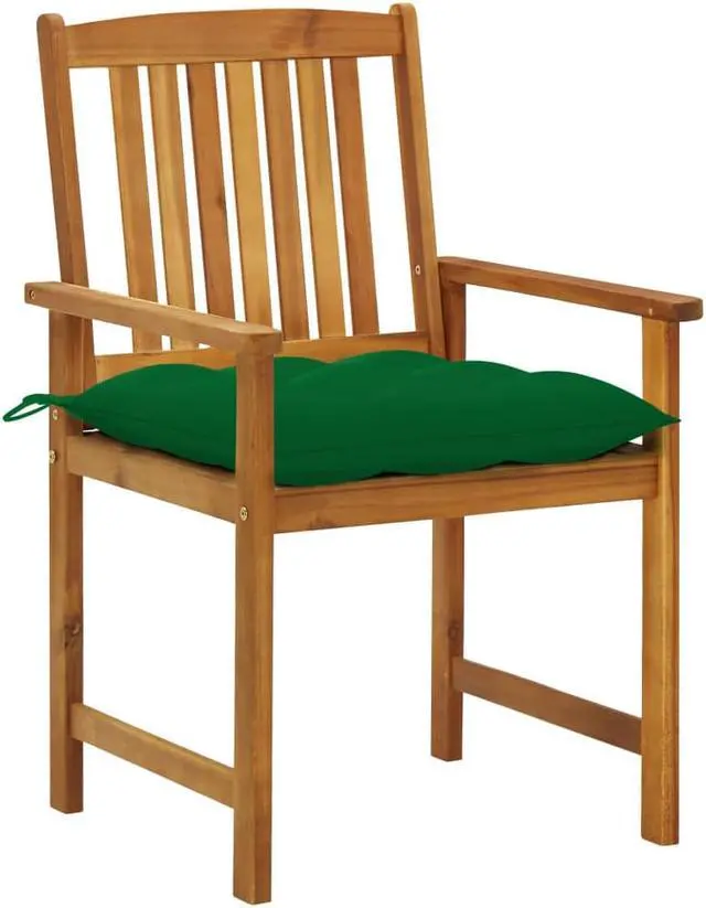 Alt view image 8 of 12 - vidaXL Director's Chairs with Cushions 2 pcs Solid Acacia Wood