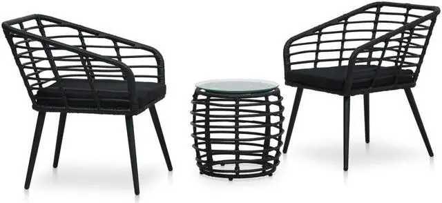 Main image of vidaXL Bistro Set Black, Transparent