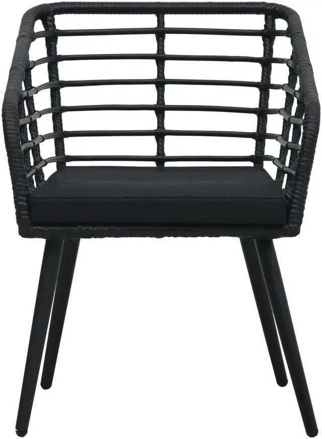 Alt view image 4 of 15 - vidaXL Bistro Set Black, Transparent