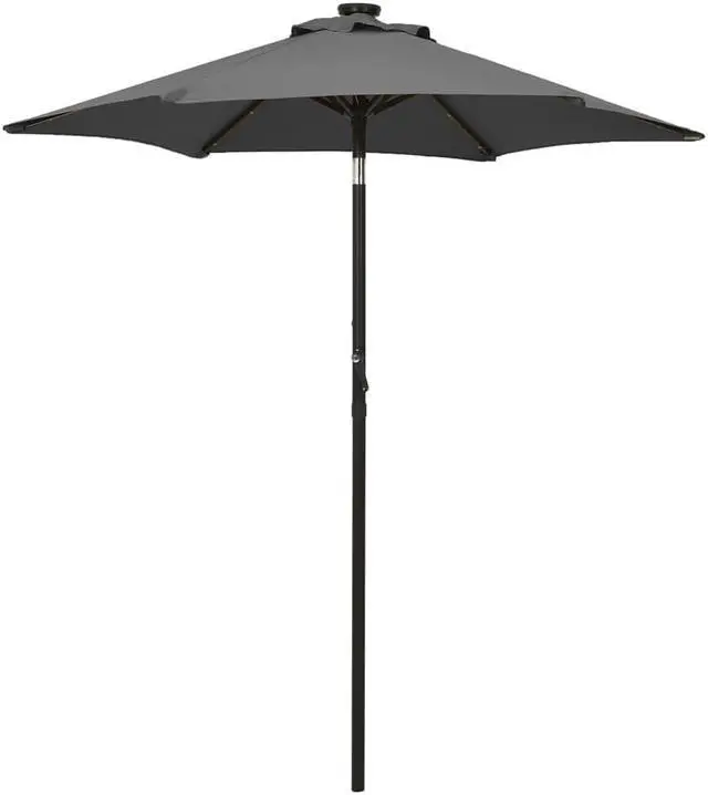 Alt view image 8 of 17 - vidaXL Parasol with LED Lights Anthracite 78.7"x83.1" Aluminum