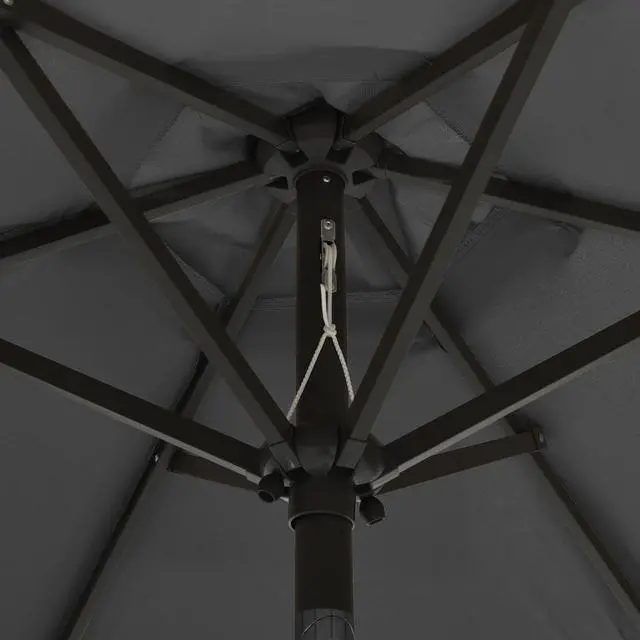Alt view image 11 of 17 - vidaXL Parasol with LED Lights Anthracite 78.7"x83.1" Aluminum
