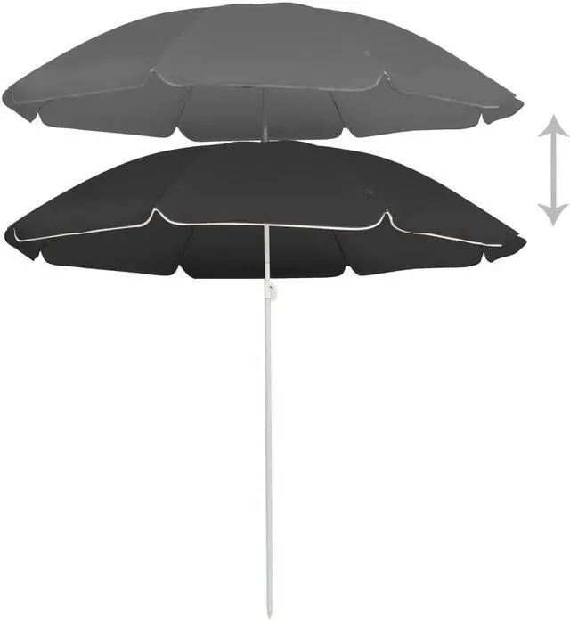 Alt view image 12 of 17 - vidaXL Parasol with LED Lights Anthracite 78.7"x83.1" Aluminum