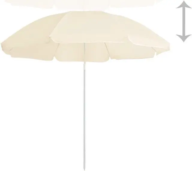 Alt view image 3 of 11 - vidaXL Outdoor Parasol with Steel Pole Sand 70.9"