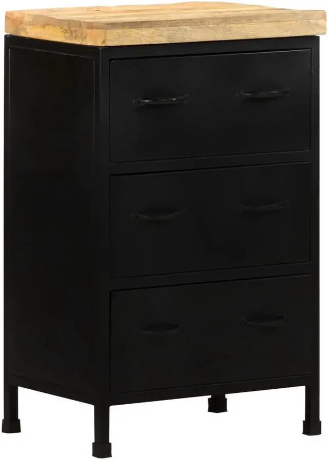 Alt view image 7 of 12 - vidaXL Sideboard 18.5"x13.8"x29.9" Rough Mango Wood Side Cabinet Cupboard