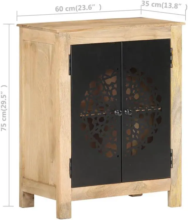 Alt view image 3 of 17 - vidaXL Sideboard Buffet Cabinet with Storage for Kitchen Solid Wood Mango