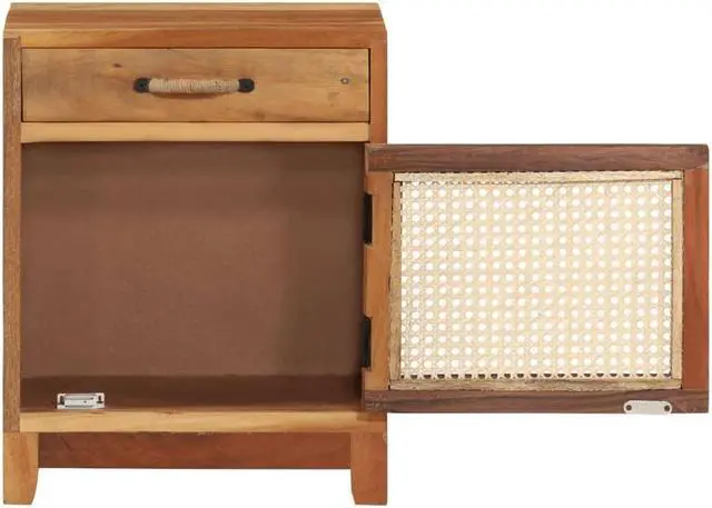 Alt view image 15 of 18 - vidaXL Cabinet Bedside End Table with 1 Drawer and 1 Door Solid Reclaimed Wood