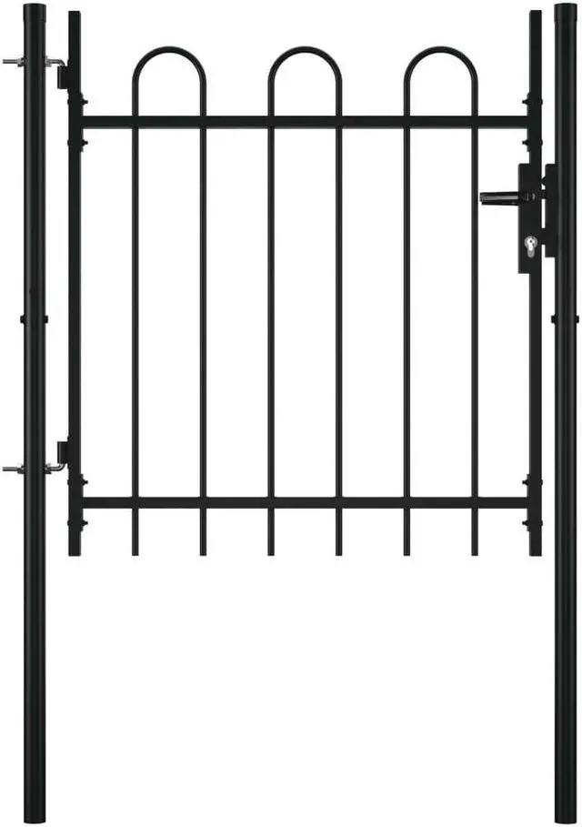 Main image of vidaXL Single Door Fence Gate with Hoop Top 39.4" x 29.5"