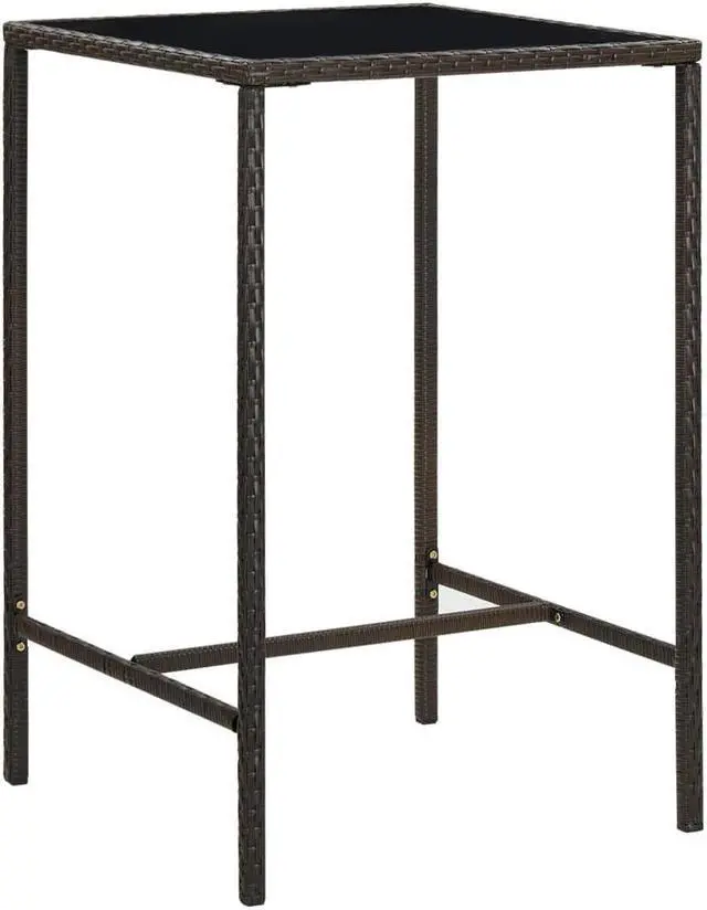 Alt view image 9 of 13 - vidaXL 5 Piece Garden Bar Set with Cushions Poly Rattan Brown