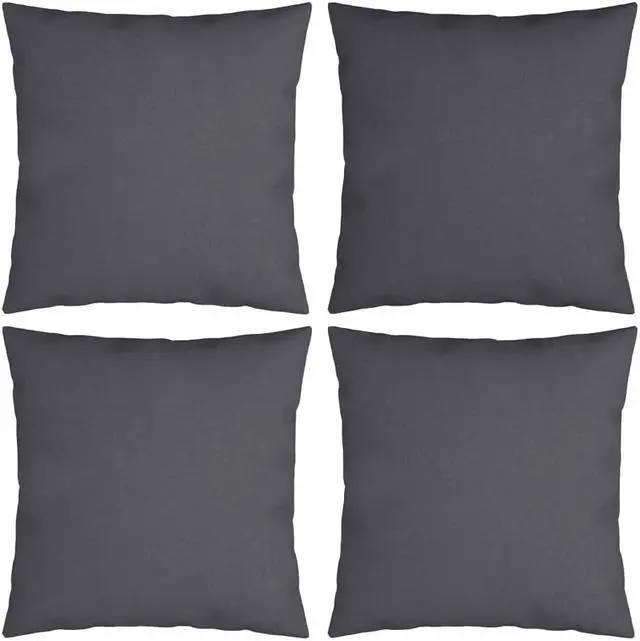 Alt view image 10 of 15 - vidaXL Throw Pillows 4 pcs Anthracite 23.6"x23.6" Fabric