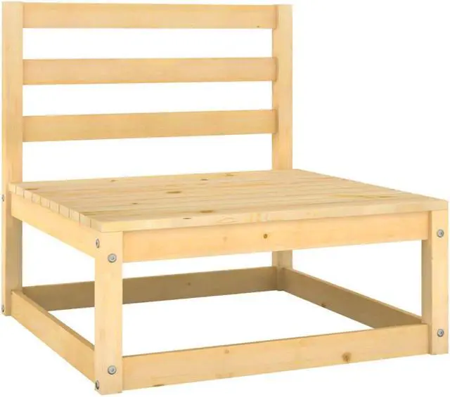 Alt view image 4 of 7 - vidaXL Patio Furniture Set 5 Piece Sectional Sofa with Cushions Solid Wood Pine