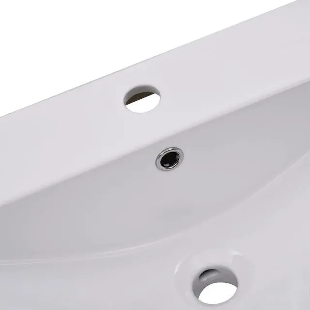 Alt view image 16 of 18 - vidaXL Wash Basin Built-in Basin Vanity Sink Small Basin Bath Sink Ceramic White