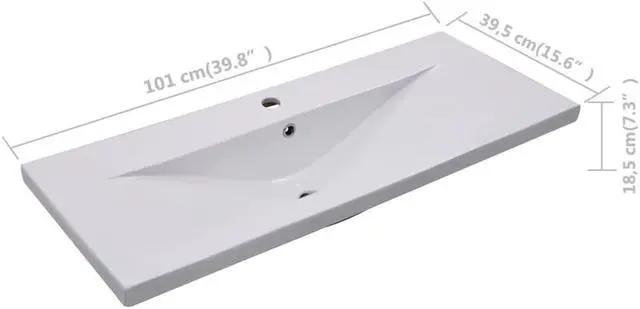 Alt view image 4 of 18 - vidaXL Wash Basin Built-in Basin Vanity Sink Small Basin Bath Sink Ceramic White