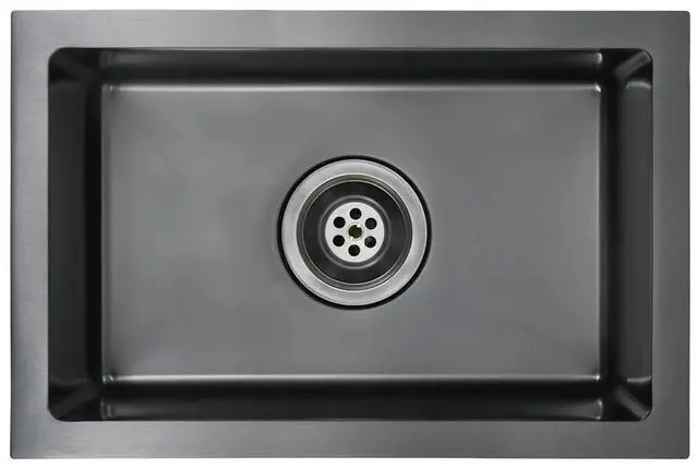 Alt view image 15 of 20 - vidaXL Handmade Kitchen Sink Black Stainless Steel Under-Mount Sink Basin