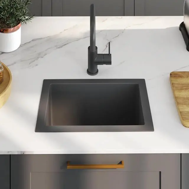Alt view image 16 of 20 - vidaXL Handmade Kitchen Sink Black Stainless Steel Under-Mount Sink Basin