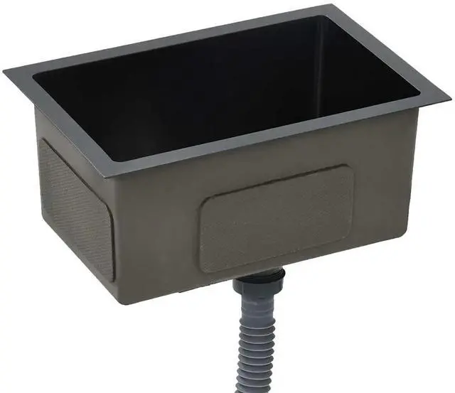 Alt view image 17 of 20 - vidaXL Handmade Kitchen Sink Black Stainless Steel Under-Mount Sink Basin