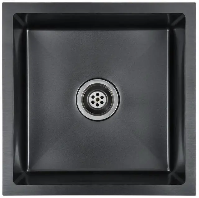 Alt view image 15 of 19 - vidaXL Kitchen Sink Undermount Sink with Strainer Black Stainless Steel Sink