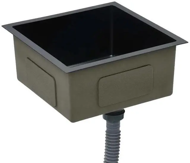 Alt view image 17 of 19 - vidaXL Kitchen Sink Undermount Sink with Strainer Black Stainless Steel Sink