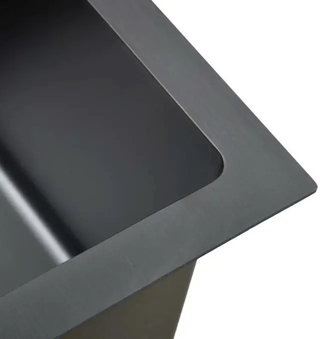Alt view image 19 of 19 - vidaXL Kitchen Sink Undermount Sink with Strainer Black Stainless Steel Sink