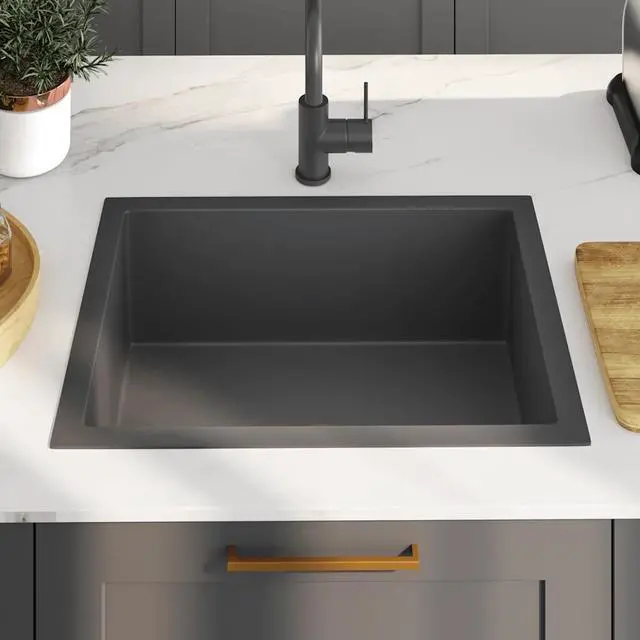 Alt view image 15 of 19 - vidaXL Kitchen Sink Undermount Sink with Strainer Black Stainless Steel Sink