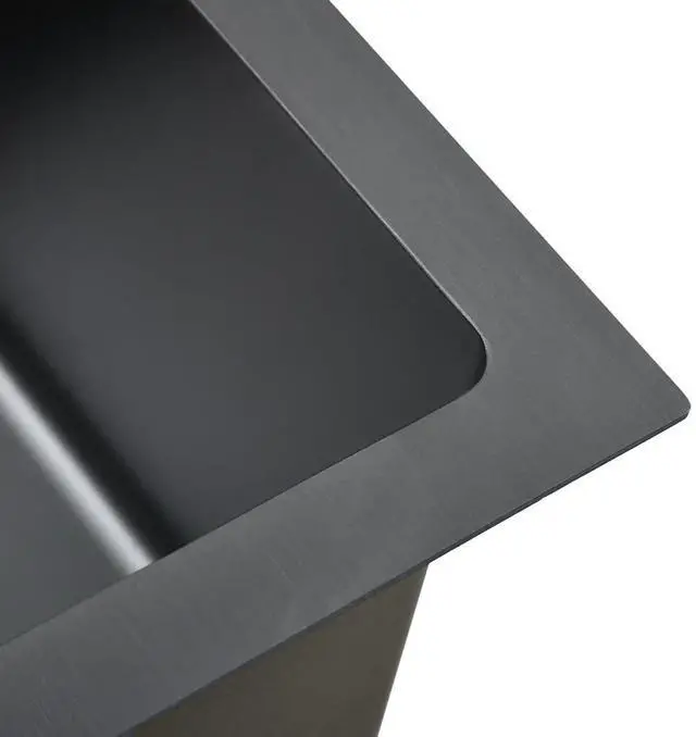 Alt view image 18 of 19 - vidaXL Kitchen Sink Undermount Sink with Strainer Black Stainless Steel Sink