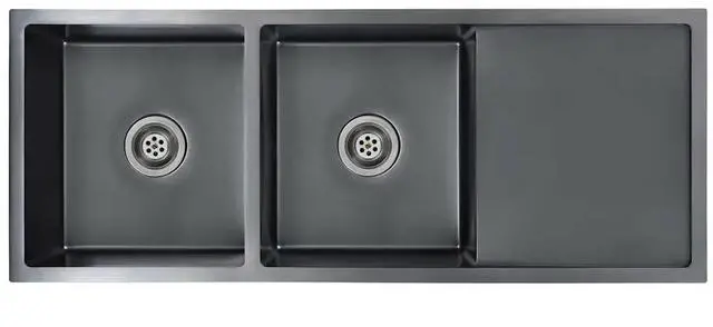 Alt view image 15 of 20 - vidaXL Handmade Kitchen Sink Black Stainless Steel Under-Mount