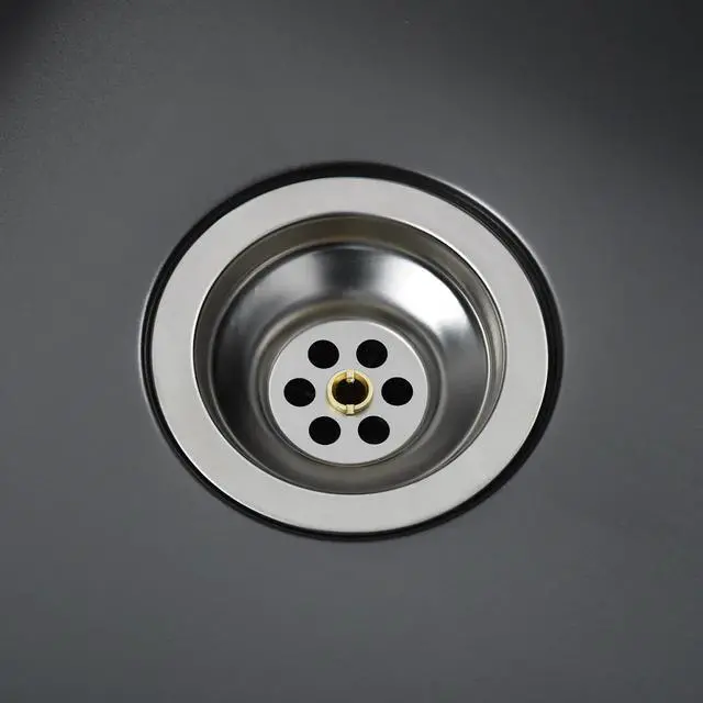 Alt view image 20 of 20 - vidaXL Handmade Kitchen Sink Black Stainless Steel Under-Mount